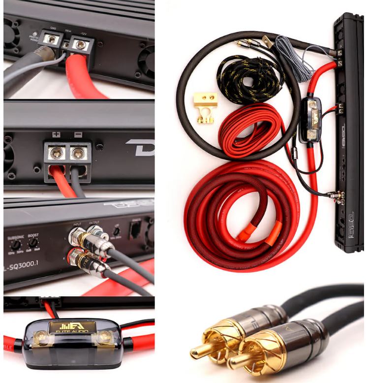 Elite Audio EA-PROK0 Pro Series 100% OFC Copper 0 Gauge Amp Kit | True Gauge Complete Amp Wiring Kit | Elite Audio