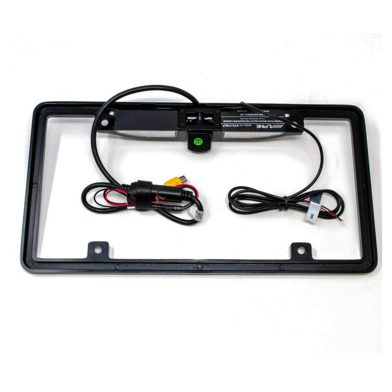 Alpine KTX-C10LP License Plate Camera Mount + Alpine PCAM Rear View Camera Bundle
