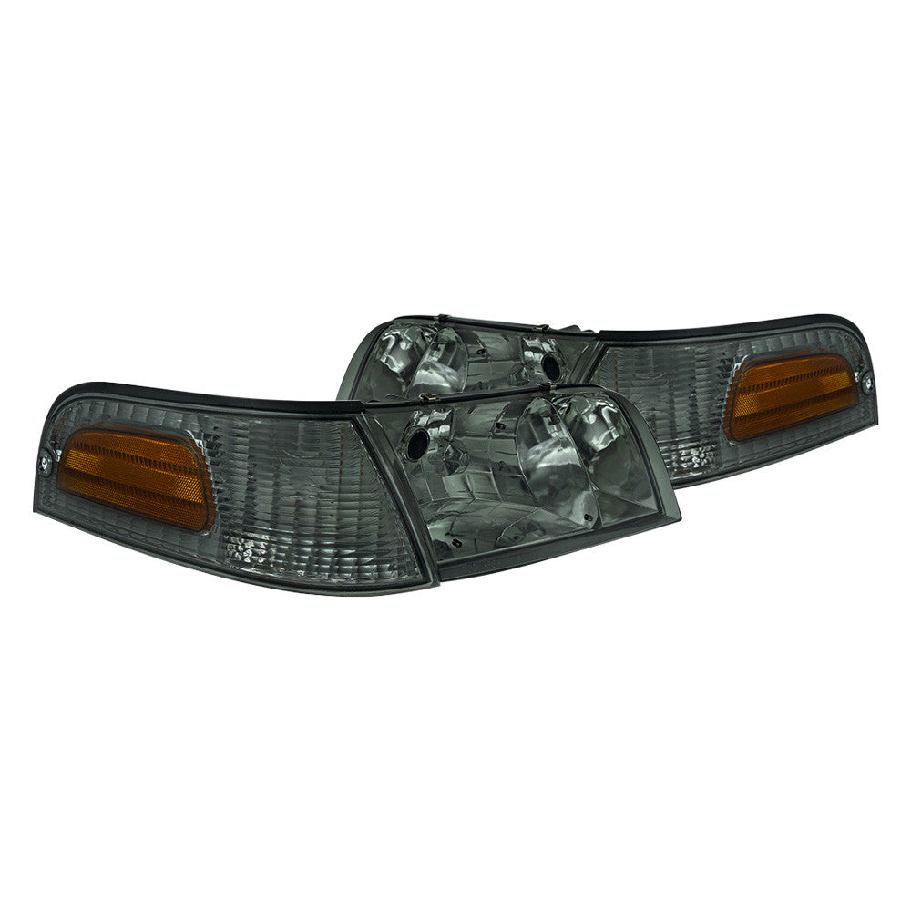 Spec-D 98-11 Ford Crown Victoria Smoked Headlights Corner Lights