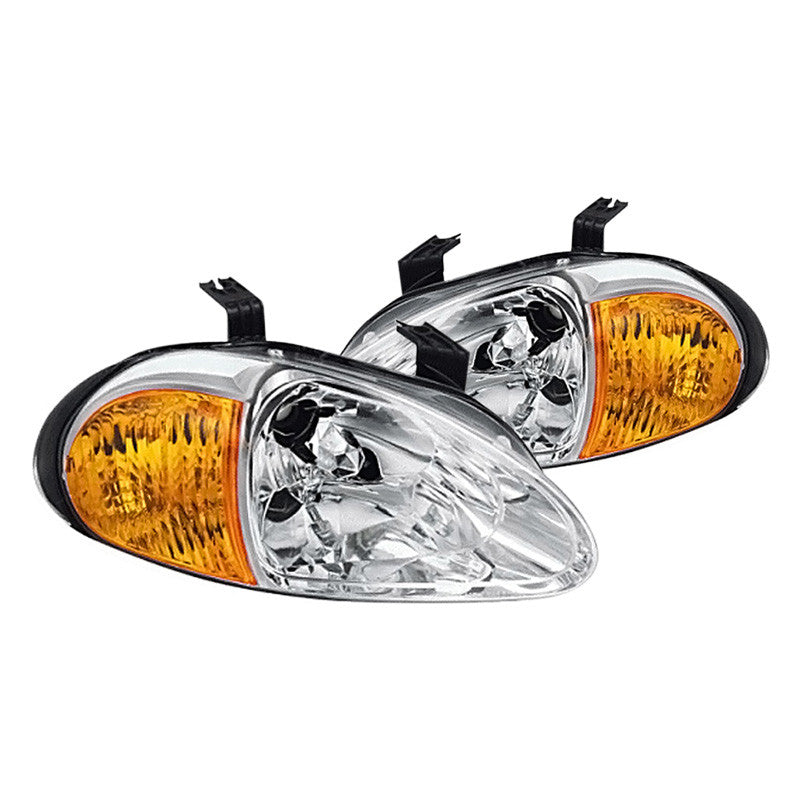 Spec-D 93-97 Honda Del Sol Headlights OEM Style Black/Clear