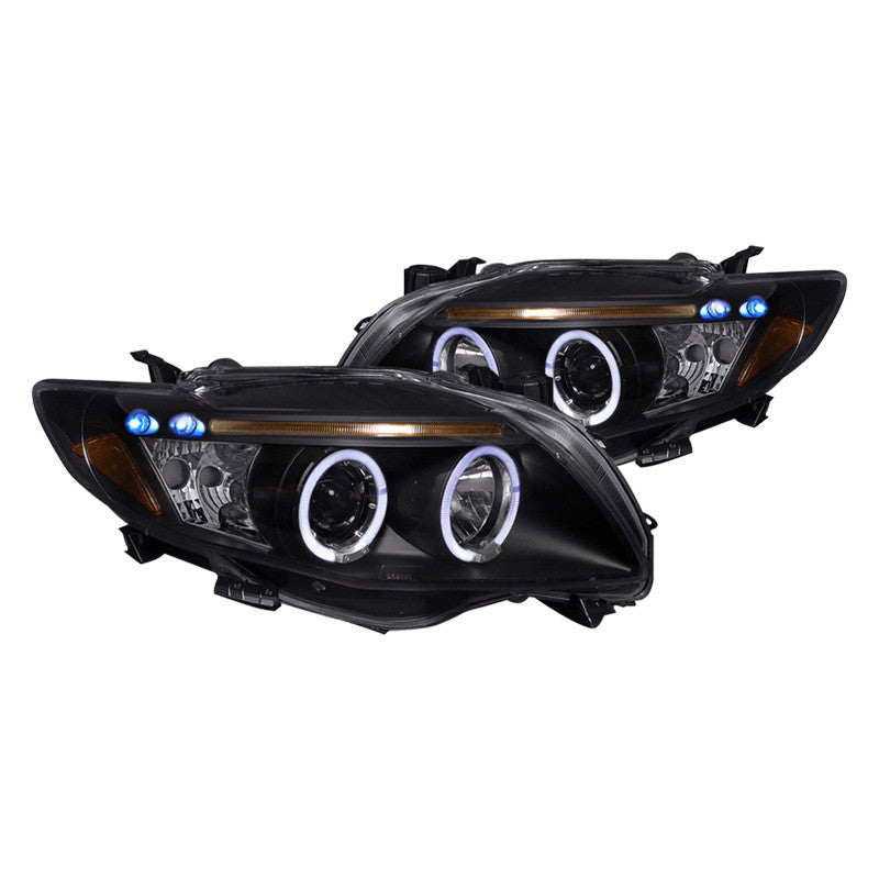 Spec-D 09-10 Toyota Corolla Halo Projector Headlights Black