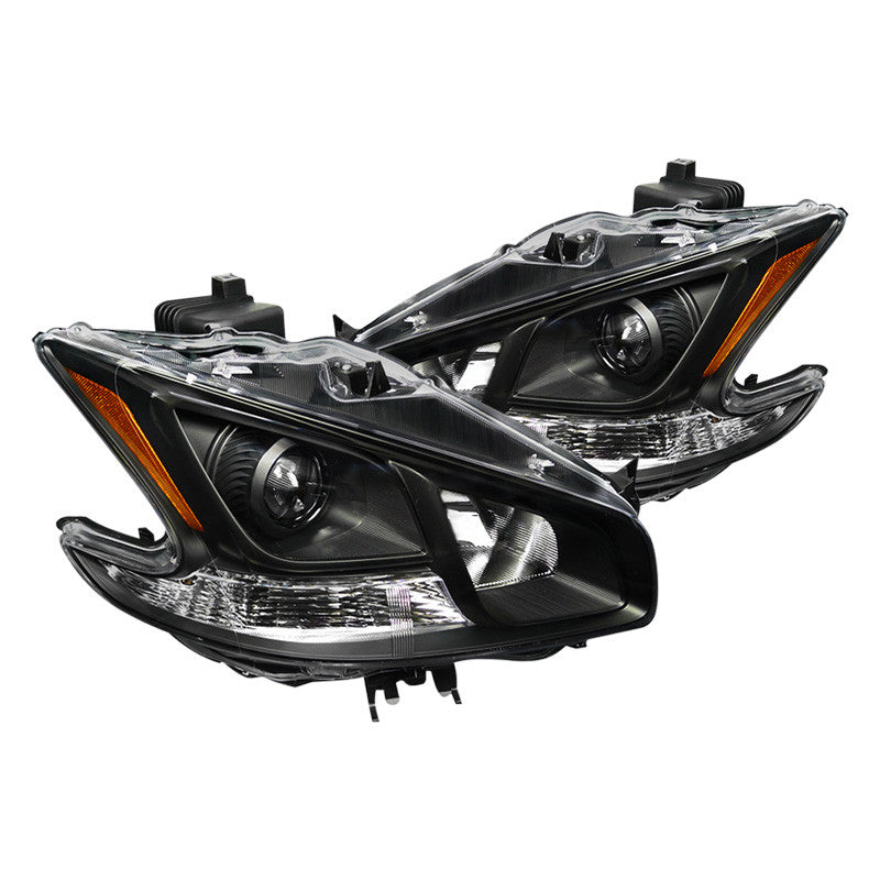 Spec-D 09-11 Nissan Maxima Projector Black Halogen Headlights