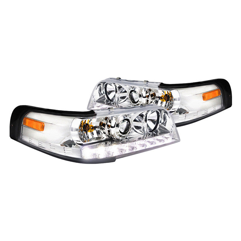 Spec-D 98-11 Ford Crown Victoria 1Pc Headlights Chrome