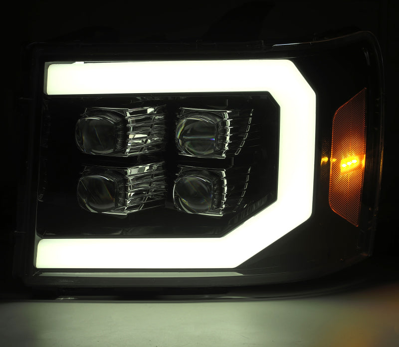 AlphaRex 07-13 GMC Sierra NOVA-Series LED Projector Headlights Jet Black