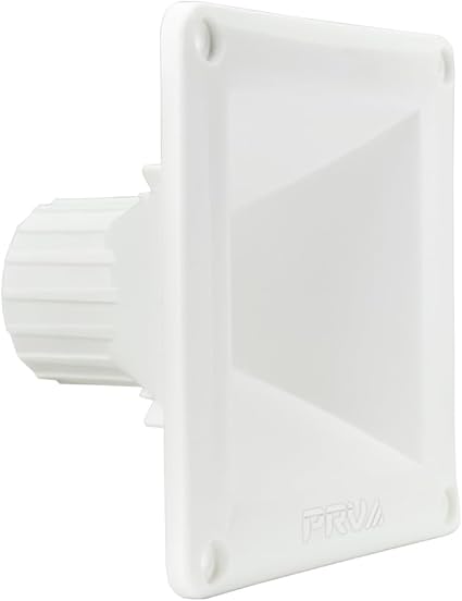 PRV AUDIO 1 Inch Exit Waveguide WG11-25 White Non-resonant Reinforced Plastic Construction (ABS) Screw On Exponential Horn for 1 In Compression Drivers