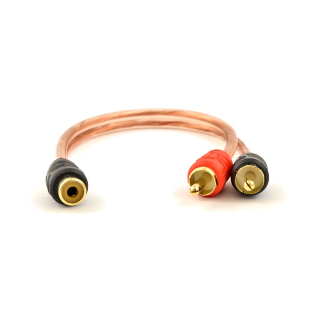Raptor RCA600-Y1 6-inch 2 Male to 1 Female RCA Y Adapter Splitter Audio Cable