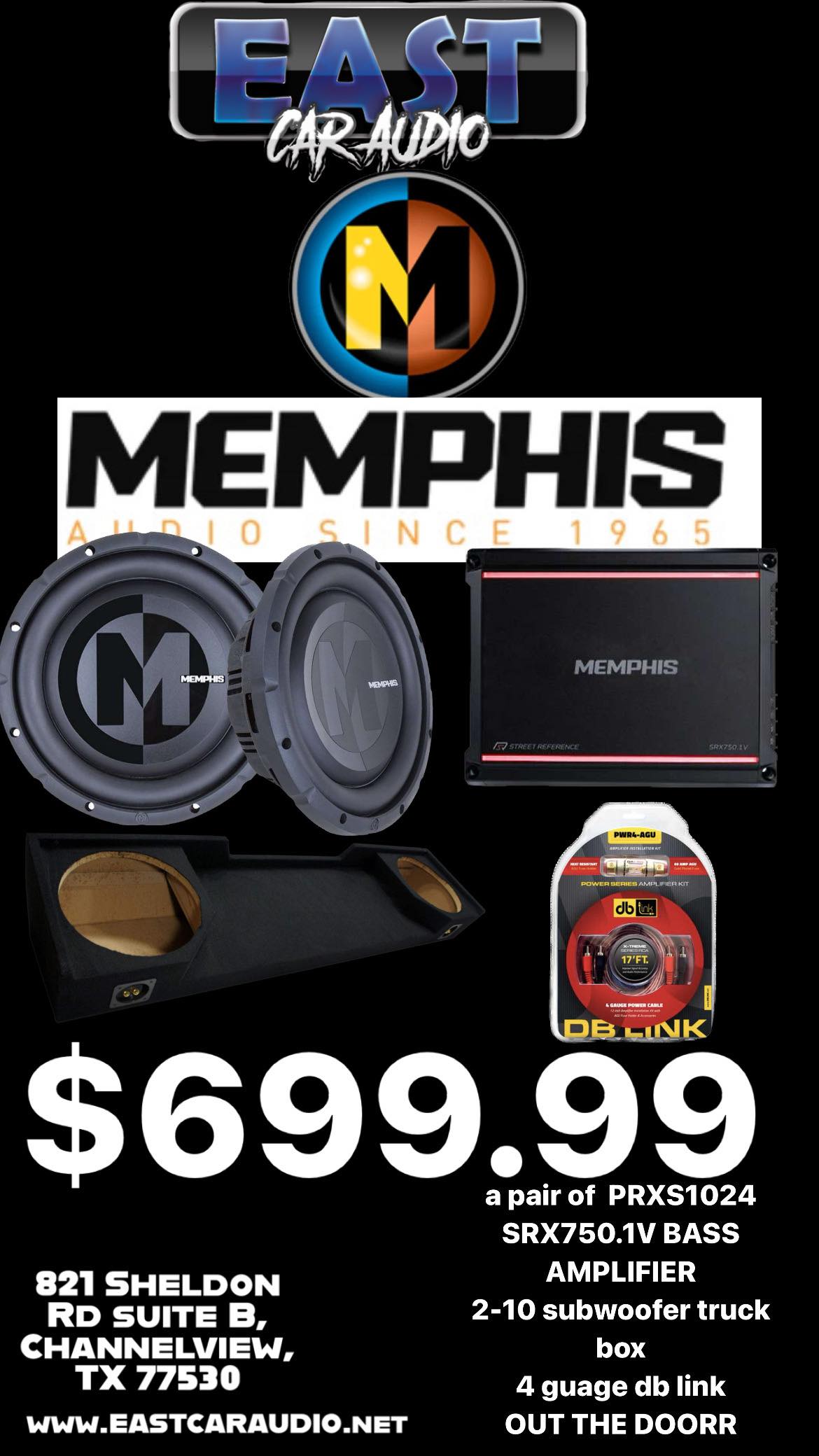 MEMPHIS AUDIO power reference (shallow) subwoofer Combo TRUCK