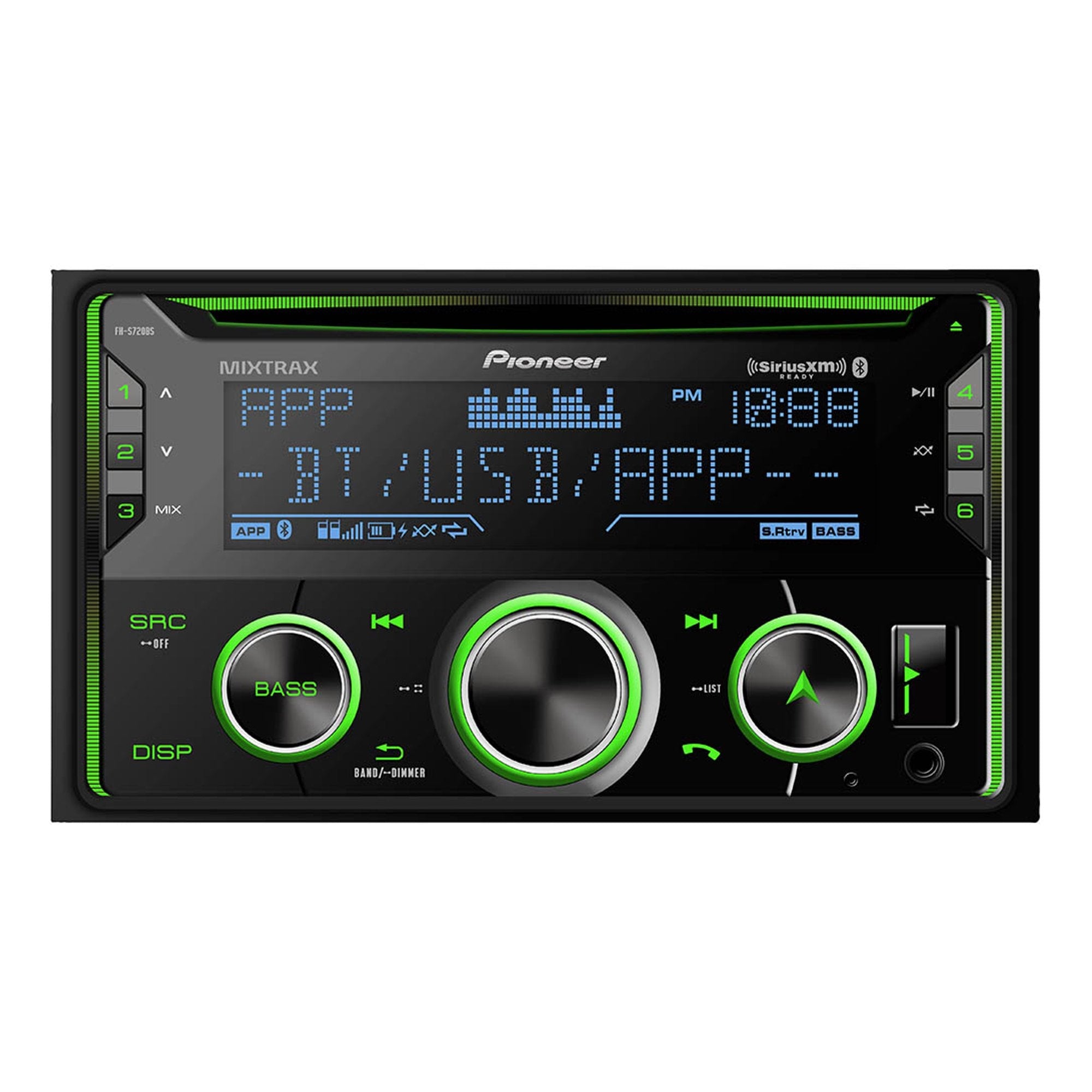Pioneer FH-S720BS Double-DIN In-Dash CD Receiver with Bluetooth and SiriusXM Ready