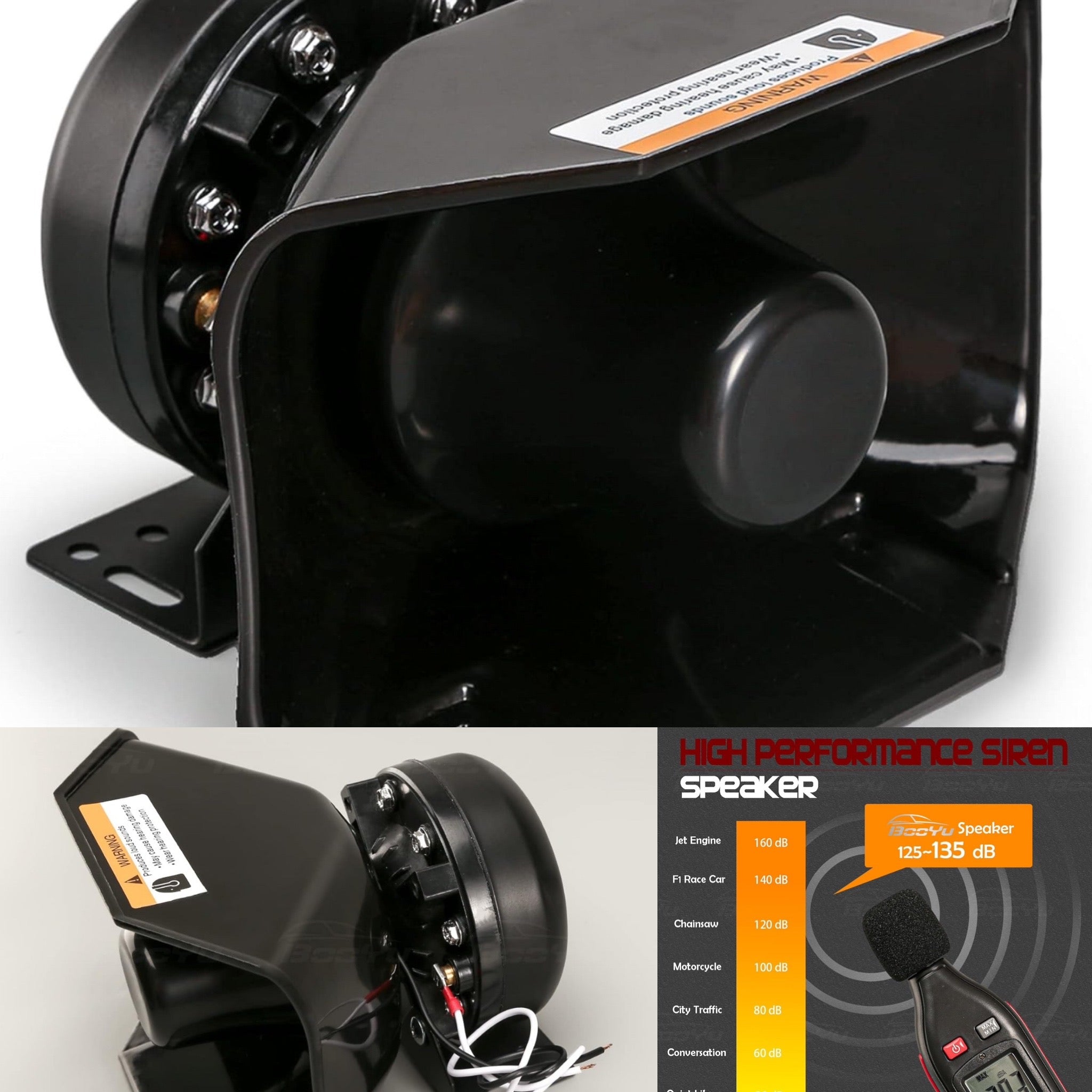 ECA 200 Watt Rectangle PA Siren Horn Speaker 8 Ohms , 135 dB, IP66 Waterproof