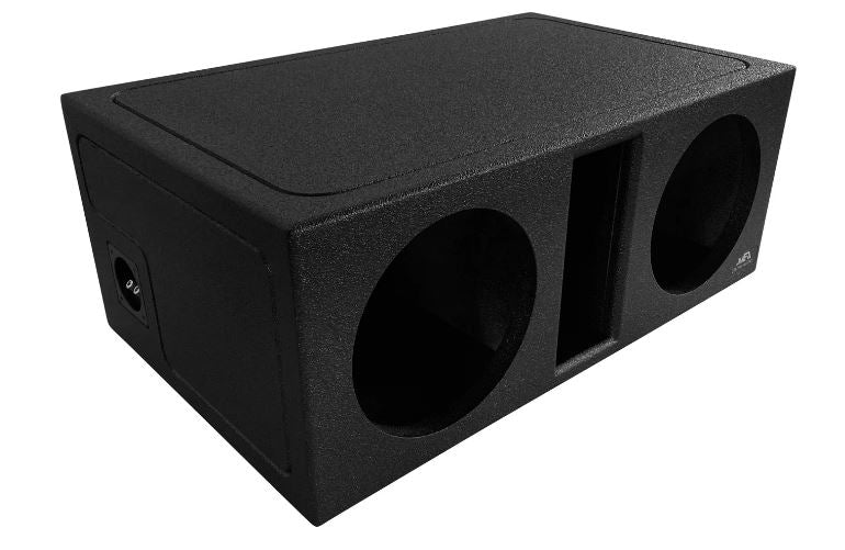 Elite Audio EBOX-BLVD10SPL Dual 10” Subwoofer Enclosure - Durable Polyurethane Bed Liner Finish, 35Hz Tuned Mega Port, 1” MDF Heavy-Duty Construction, Pro-Tuned Ports, High-Current Spring Terminals for SPL Bass & Superior Sound Quality