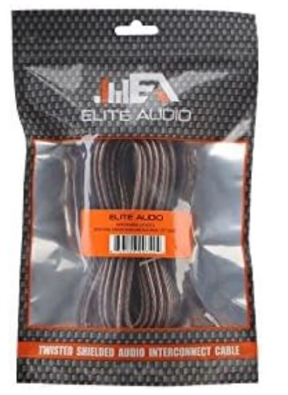 Elite Audio EA-RCA15 Standard 2-Ch RCA Cable - 15ft. Male to Male Twisted Wire Pair with Noise Reduction