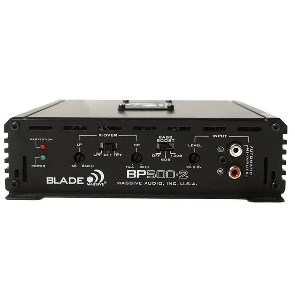 MASSIVE AUDIO BP500.2 V2 - 80 Watts RMS x 2 @ 4 Ohm 2 Channel Amplifier