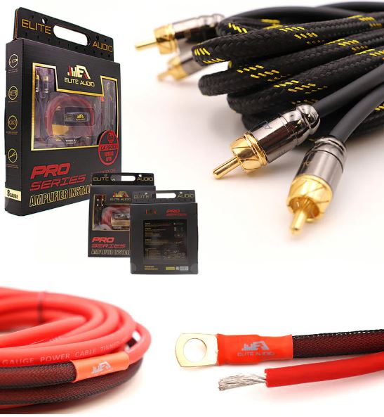 Elite Audio 8 Gauge Amp Kit Pro Series 100% OFC Copper True Gauge Complete Amplifier Wiring Kit