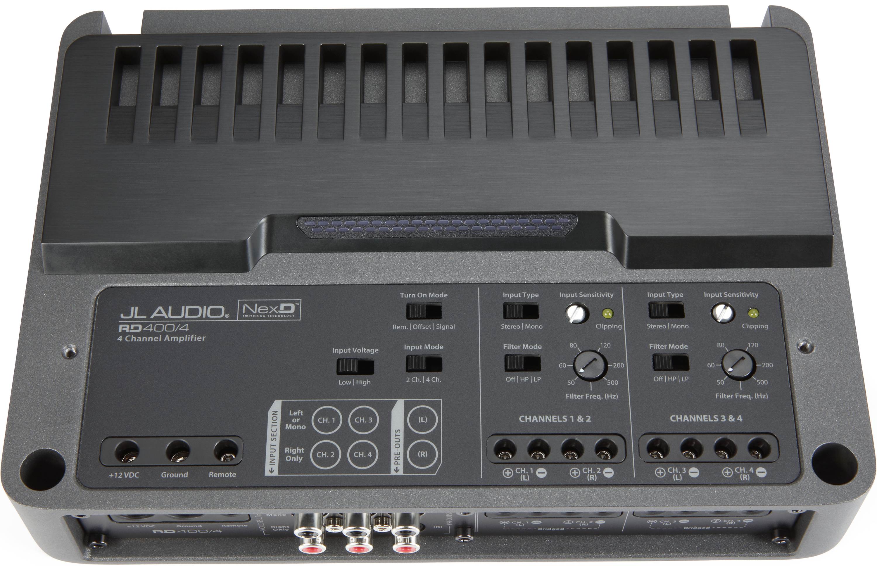 JL Audio RD400/4 4-channel car amplifier — 75 watts RMS x 4