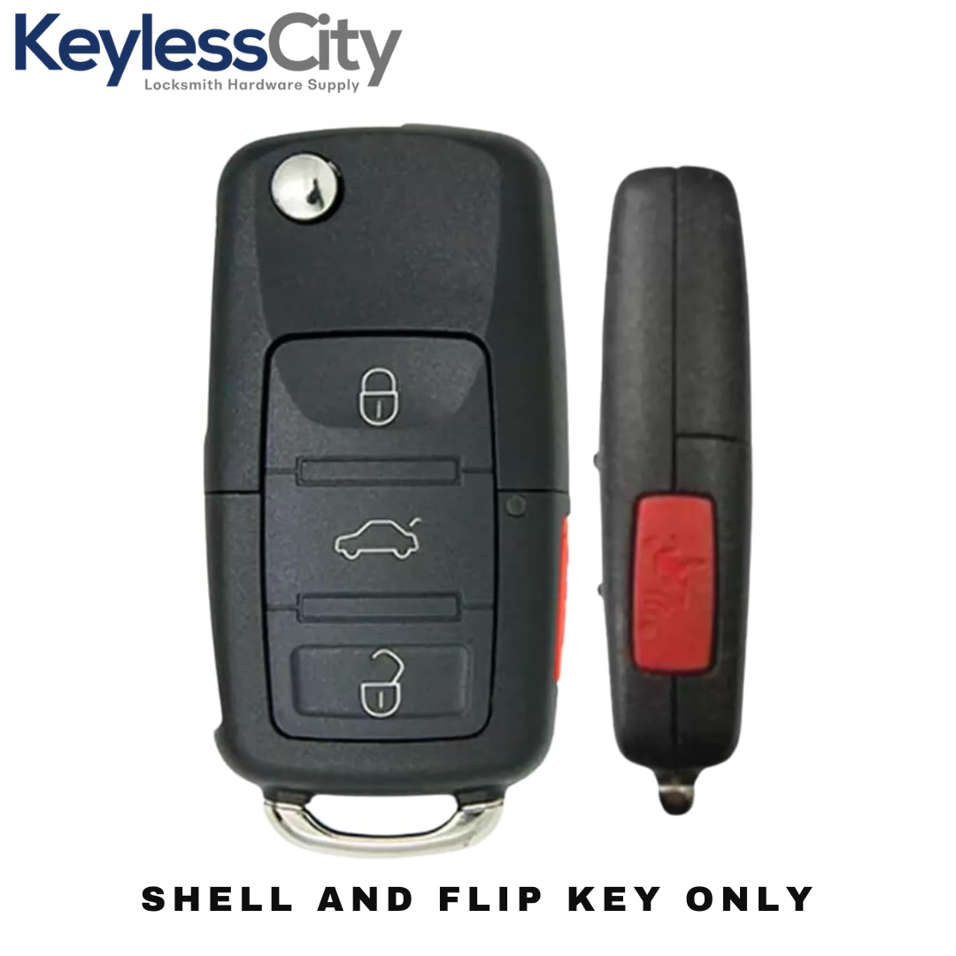 2006-2011 Volkswagen / 4-Button Flip Key SHELL For NBG92596263 (AFTERMARKET)