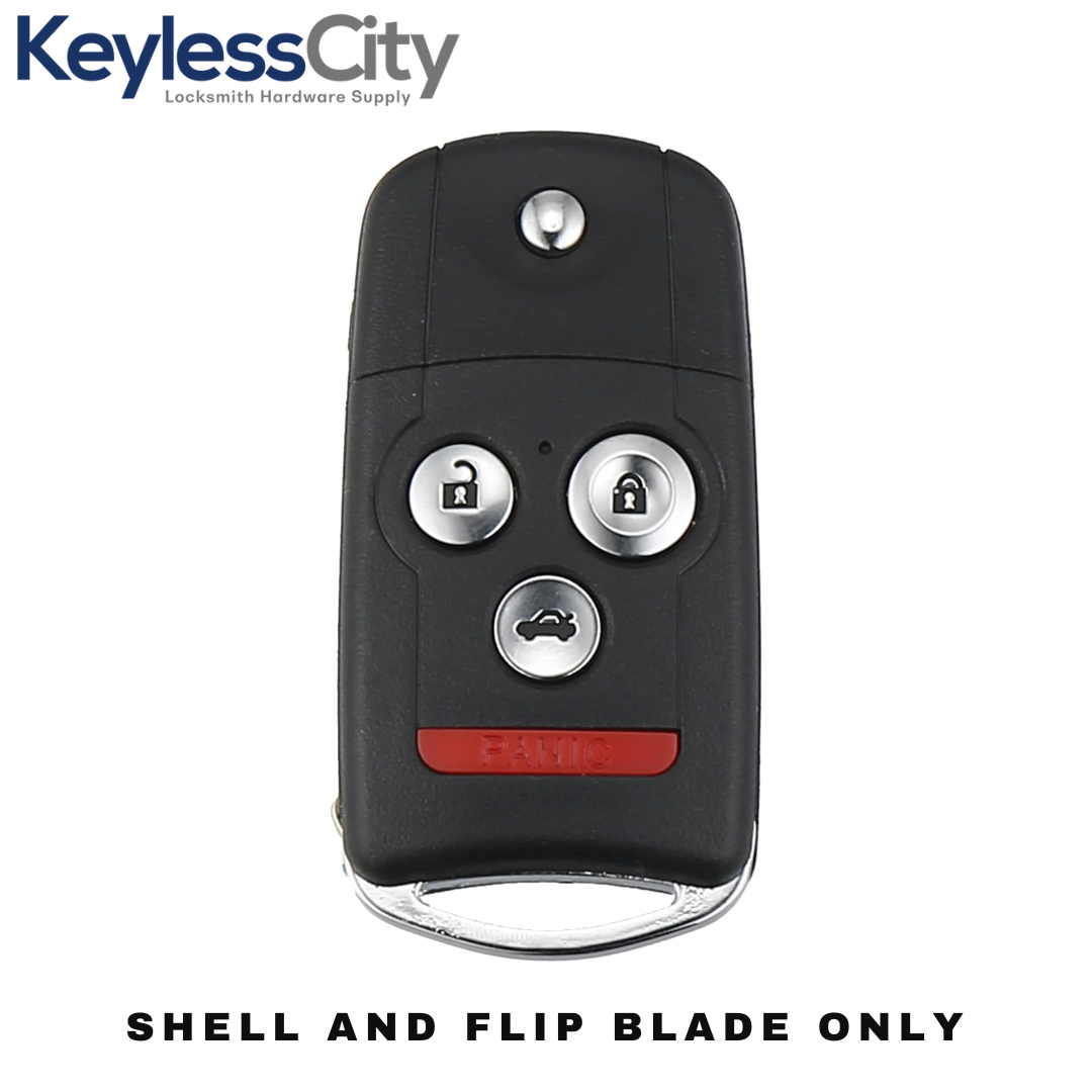 2007-2014 Acura / 4-Button Flip Key SHELL For MLBHLIK-1T And OUCG8D-439H-A