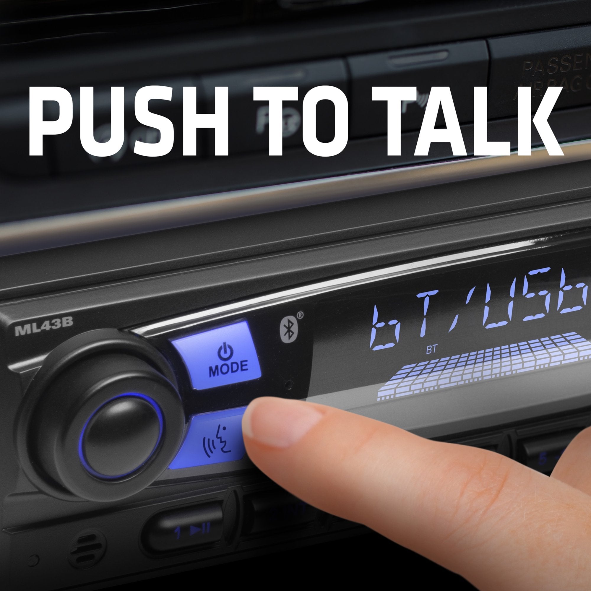 Sound Storm Laboratories ML43B Car Audio Stereo – Single Din, Bluetooth, No CD DVD Player, AM/FM Radio Receiver, Wireless Remote Control