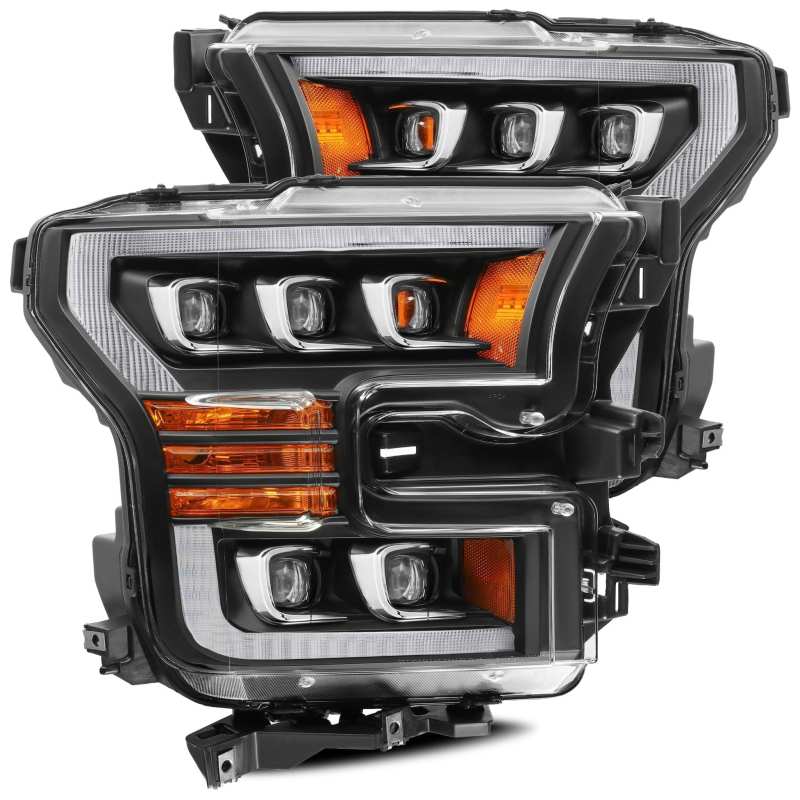 AlphaRex 15-17 Ford F150 / 17-20 F150 Raptor NOVA-Series LED Projector Headlights black