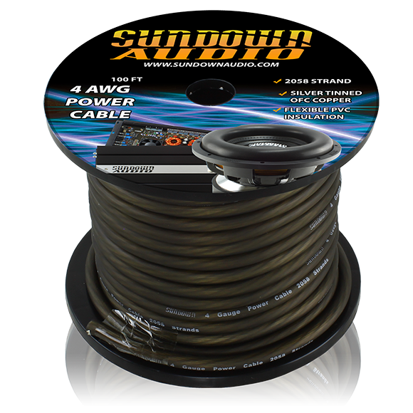 Sundown Audio 4 AWG Power Cable (100FT)
