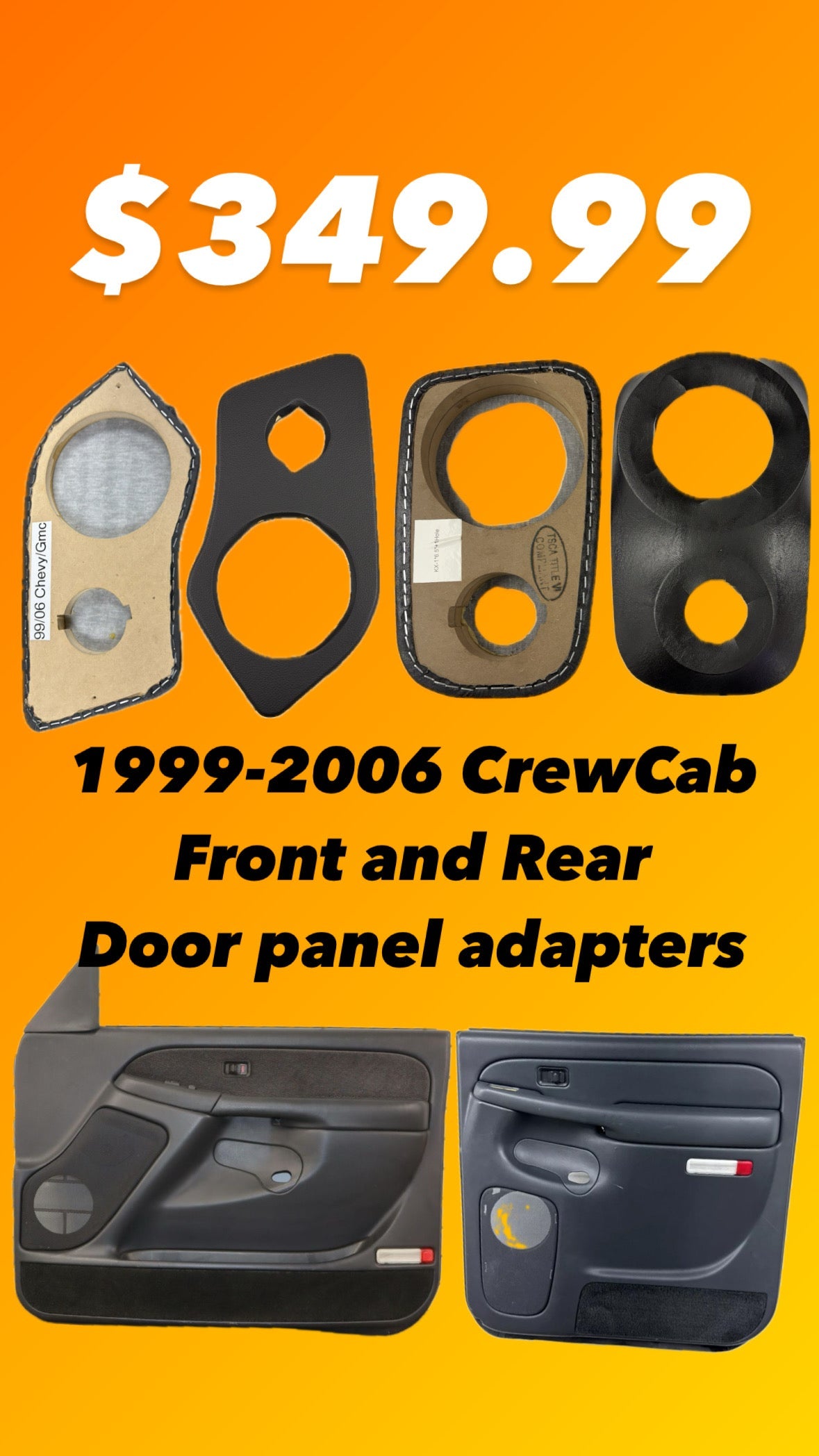 ECA 99-06 Silverado Sierra Yukon Tahoe Suburban Spacer Adaptor for Front and Back Door Pod Baffles
