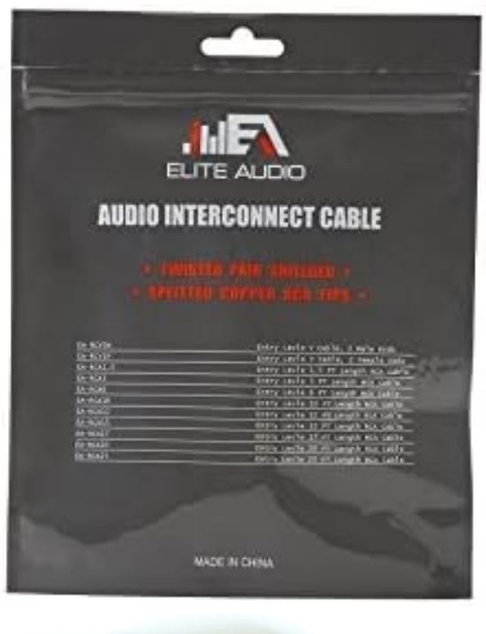 Elite Audio EA-RCA25 Standard 2-Ch RCA Cable - 25ft. Male to Male Twisted Wire Pair with Noise Reduction