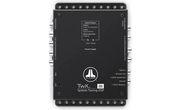 JL Audio TwK™ 88 Digital Signal Processor 8-channel DSP with 10-band equalization, variable high- and low-pass filtering, and time delay/alignment