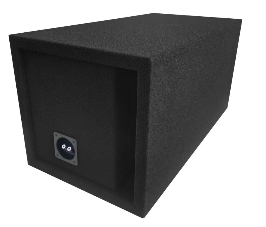 Elite Audio EBOX-SVS12SPL Single 12” Subwoofer Enclosure - Plush OEM Carpet, Rear Side Port for SPL Bass, 1” MDF Heavy-Duty Construction, Pro-Tuned Ports, High-Current Terminals for Superior Sound Quality