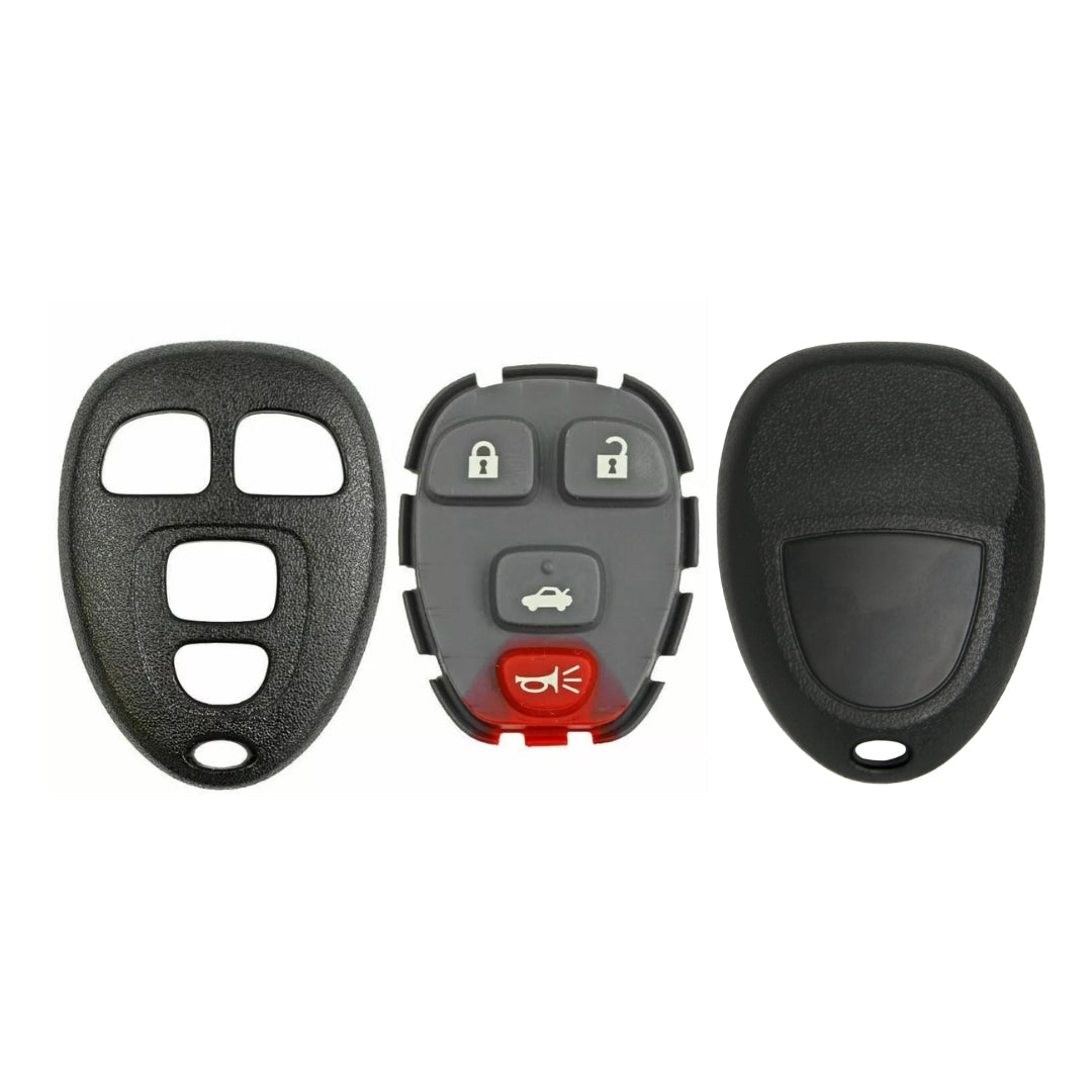2004-2013 GM 4-Button Keyless Entry Remote SHELL For KOBGT04A - Black (AFTERMARKET)