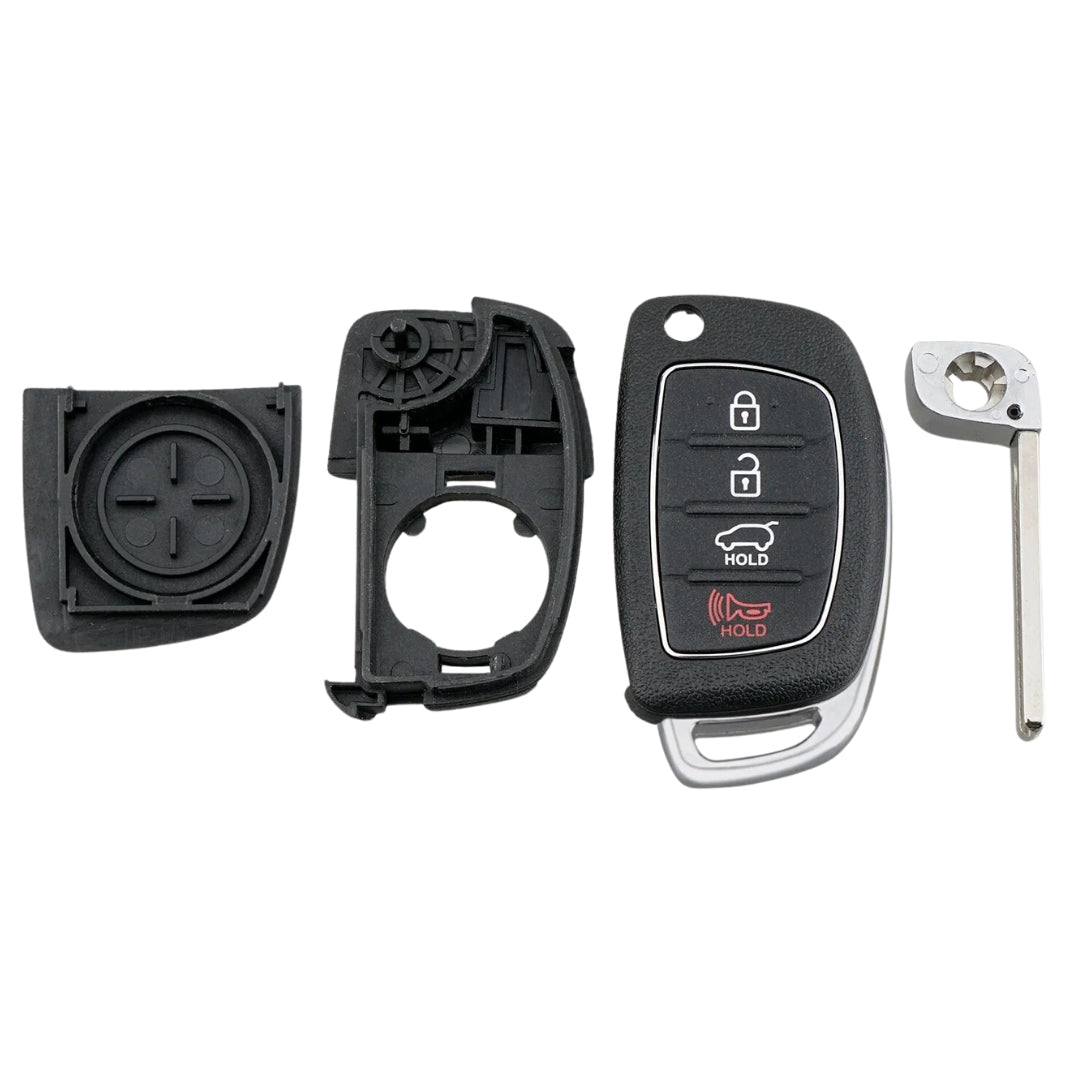 2015-2019 Hyundai Sonata 4-Button Flip Key SHELL For TQ8-RKE-4F16 / TQ8-RKE-4F25 (AFTERMARKET)
