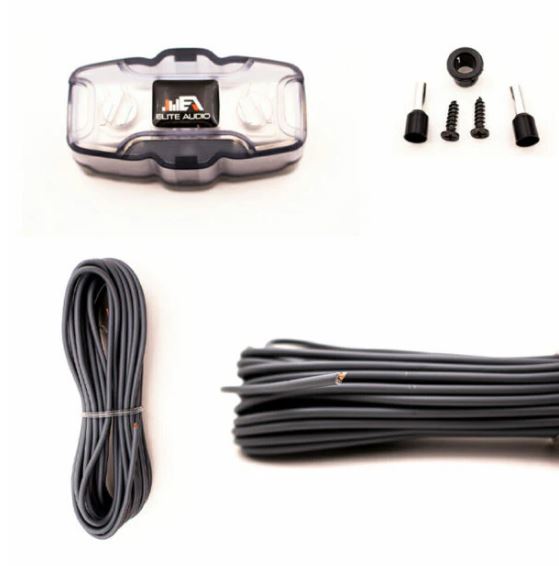Elite Audio Car Amp Wiring Kit | 8 Gauge CCA | Full Installation Kit with Fuse Holder