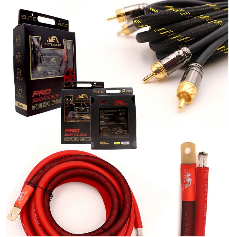 Elite Audio EA-PROK0 Pro Series 100% OFC Copper 0 Gauge Amp Kit | True Gauge Complete Amp Wiring Kit | Elite Audio