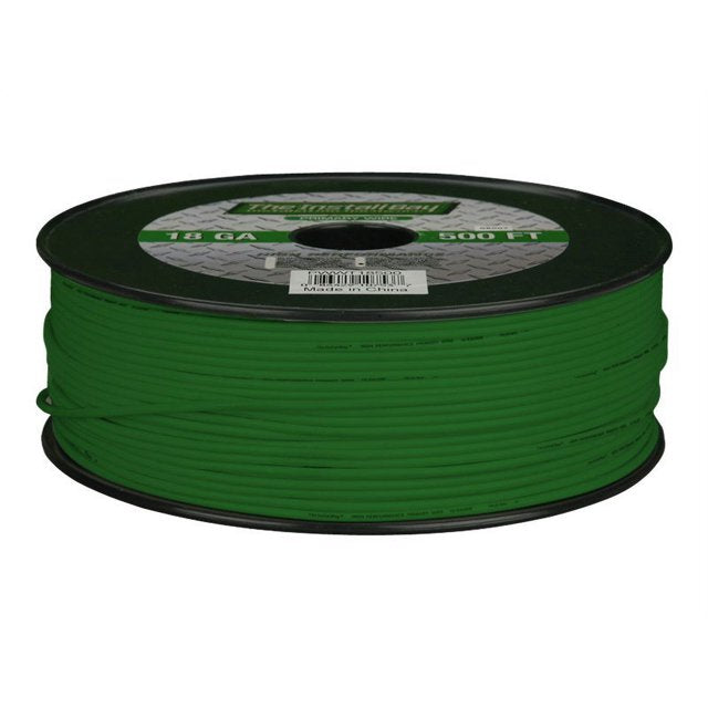 The install bay PWGN18500 Primary Wire 18 Gauge Green Coil of 500 feet