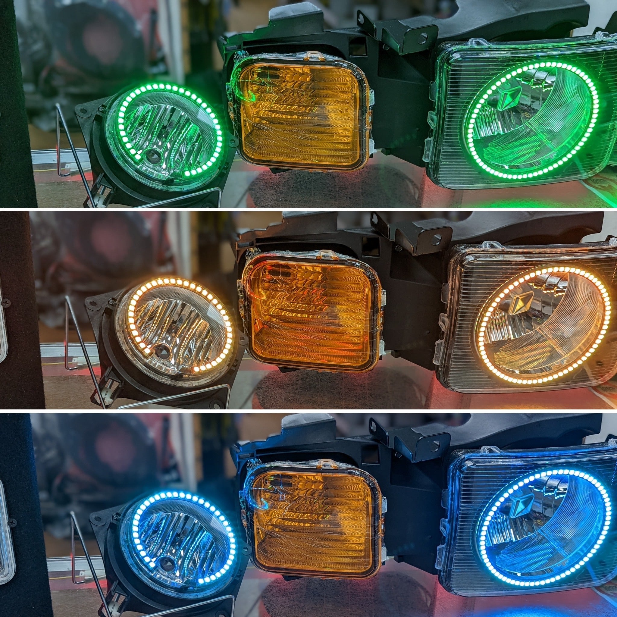 Prebuilt 2005-2010 Hummer H3 RGB Color Changing LED Headlights and Fog lights with Bluetooth