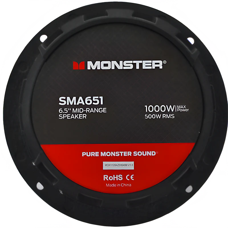 Monster SMA651 6.5″ 500W RMS Midrange Speaker 8-Ohm (Single)
