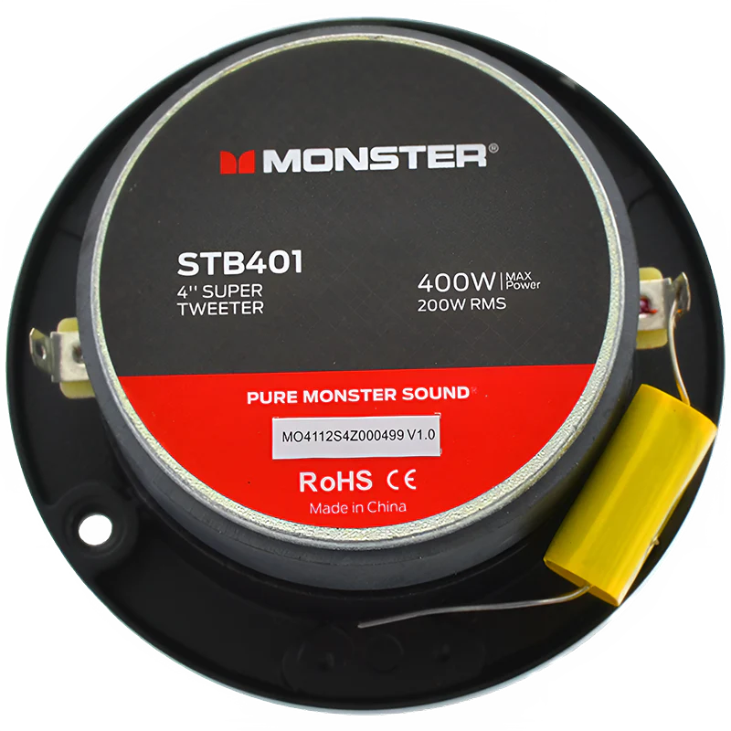 Monster STB401 4″ 200W RMS Tweeters 4-Ohm (Pair)