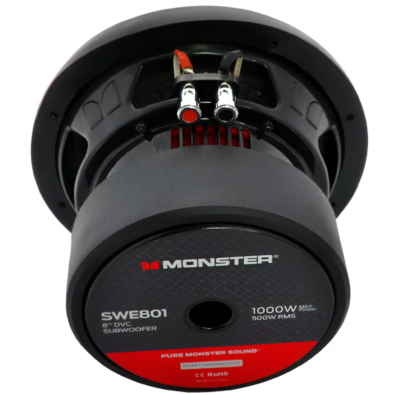 Monster SWE801 8″ 500W RMS Subwoofer DVC 4-Ohm