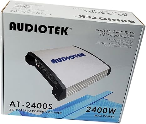 AUDIOTEK AT2400S 2 Channel Stereo Car Amplifier - 2400 Watts