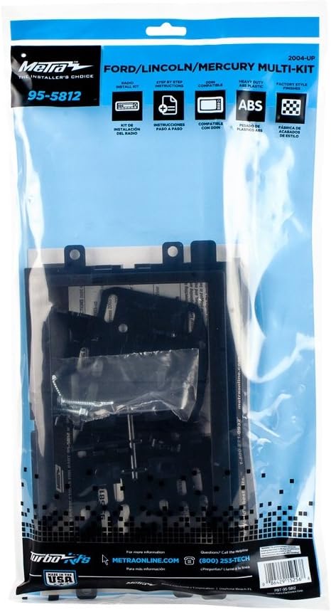 Metra 95-5812 Double DIN Installation Kit Fits Select 2004-2019 Ford Vehicles -Black