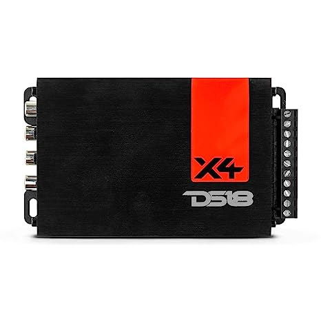 DS18 X4 Ultra Compact Amplifier - 4 Channel, Full Range, Class D, 1400 Watts - Ultra Small Size for Easy Installation on Many Applications