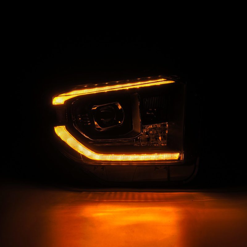 AlphaRex 14-21 Toyota Tundra MK II LUXX-Series LED Projector Headlights Black
