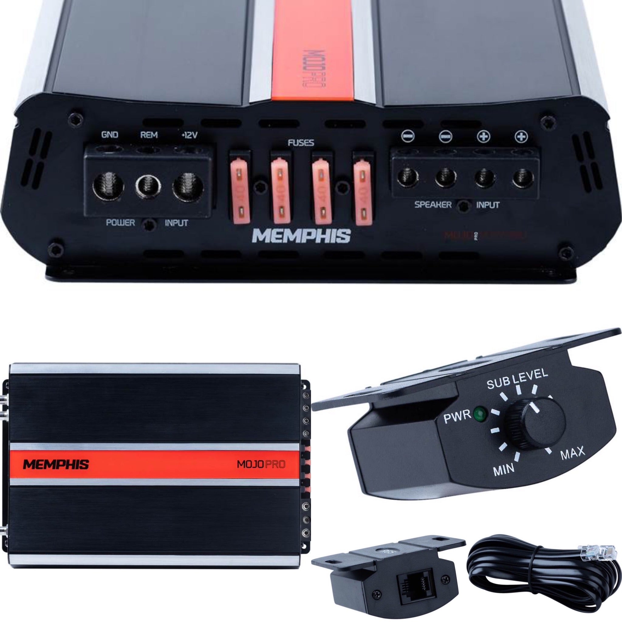 Memphis Audio MJP3000.1 MOJO Pro Monoblock Amplifier – 3000W RMS 1-Ohm Stable Bass Amp