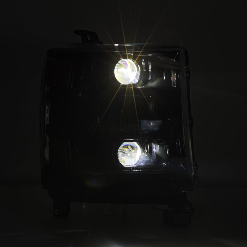 AlphaRex 16-18 Chevrolet Silverado 1500 LUXX-Series LED Projector Headlights Alpha-Black