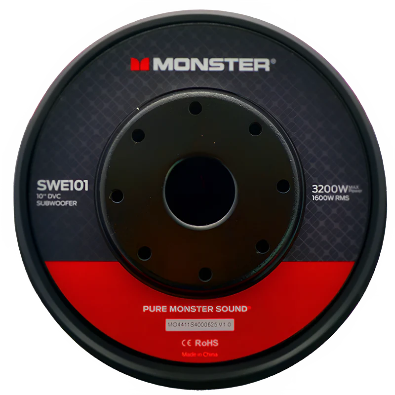 Monster SWE101 10″ 1600W RMS Subwoofer DVC 4-Ohm