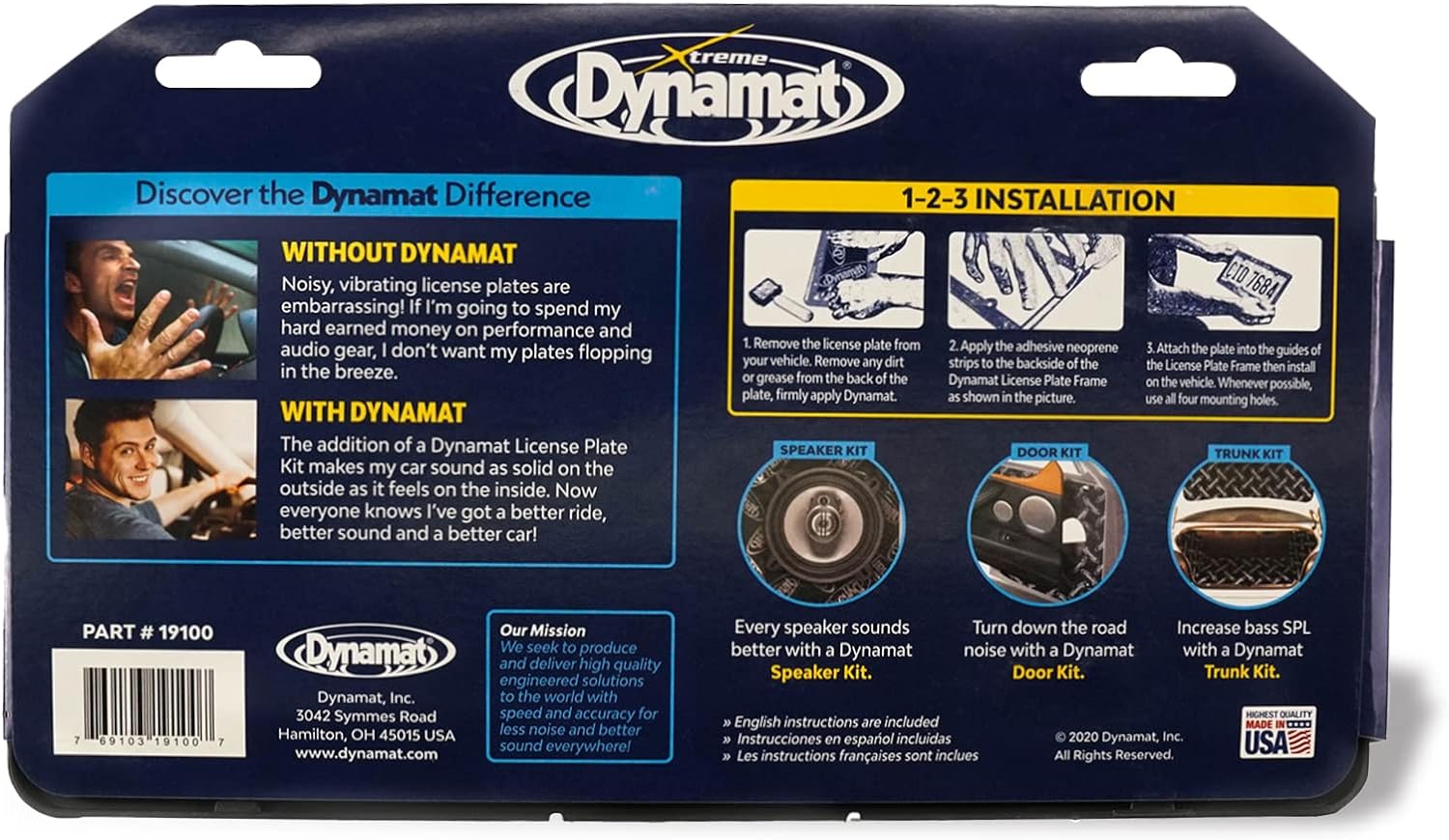 Dynamat 19100 License Plate Kit 4