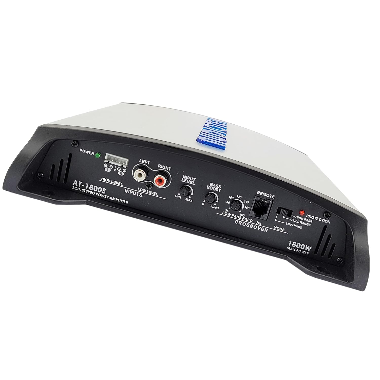 AUDIOTEK AT1800S 2-Channel Class AB Car Amplifier, 1800 Watts, 2 Ohm Stable, Bridgeable Full-Range Stereo, Bass Knob, LED Indicators, 4 Gauge Red Amp Kit Bundle