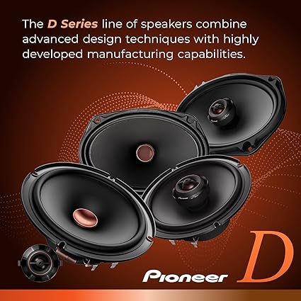 PIONEER TS-D68F 2-Way Car Audio Speakers, Full Range, Clear Sound Quality, Easy Installation and Enhanced Bass Response, 6 x 8” Speakers