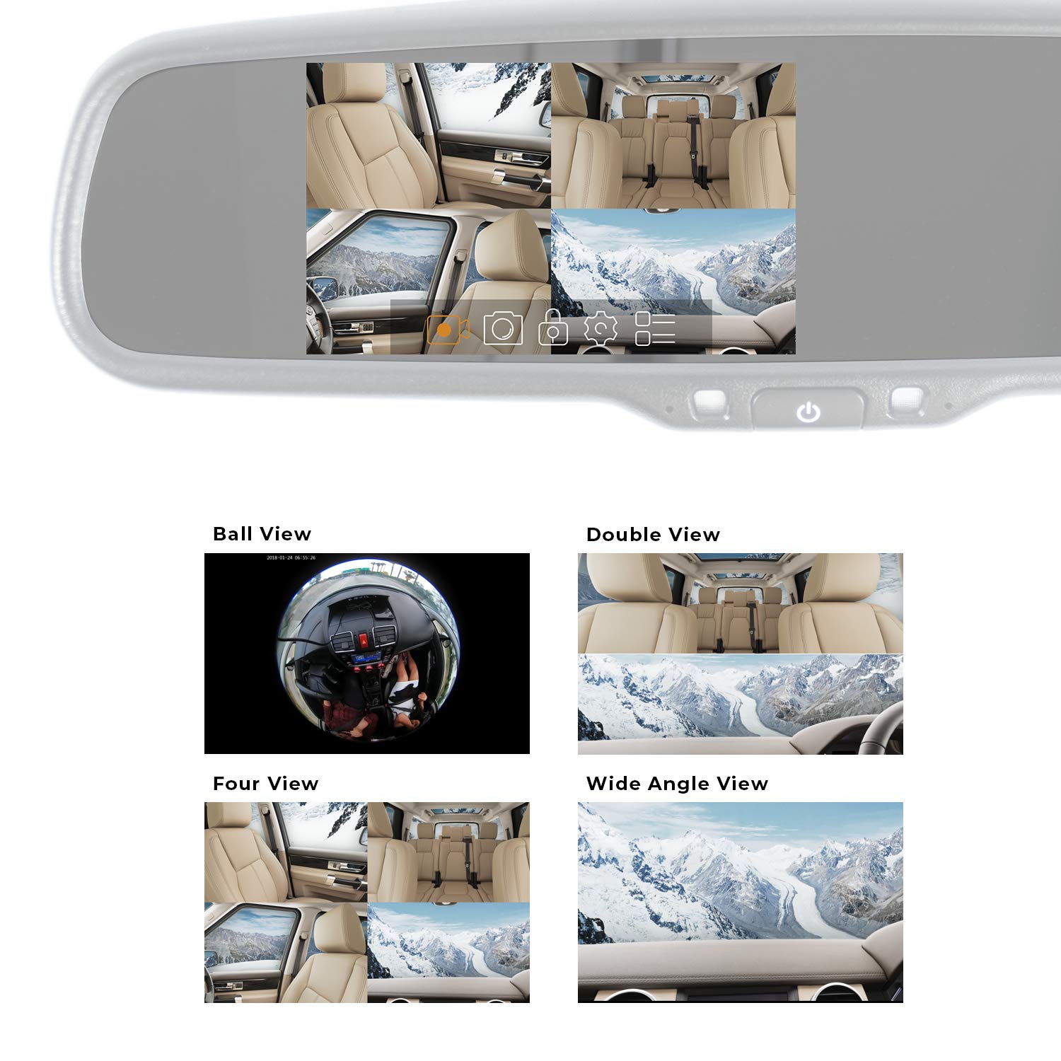 Master Tailgaters OEM Rear View Mirror with Ultra Bright 4.5
