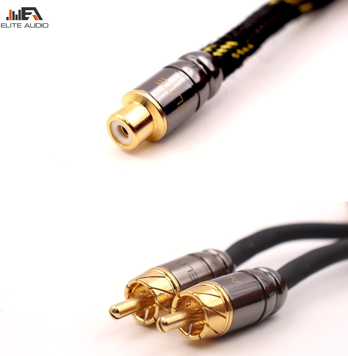 Elite Audio Pro Series RCA Cable Y-Adapter - Single Female to Dual Male