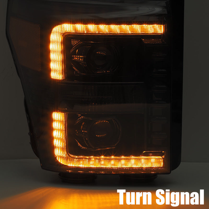 AlphaRex 11-16 Ford Super Duty LUXX-Series LED Projector Headlights Alpha-Black