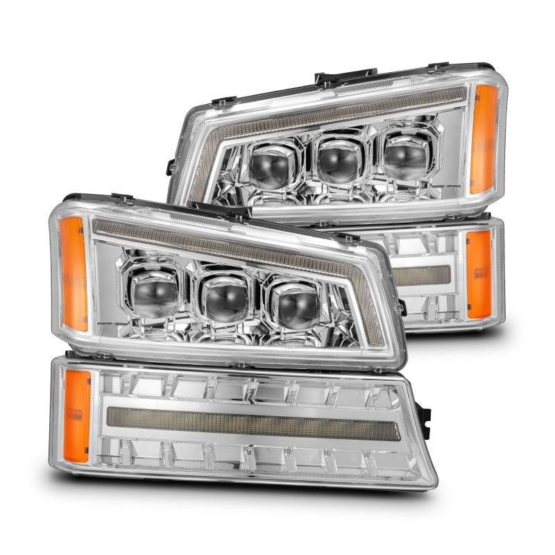 AlphaRex 03-06 Chevrolet Silverado/02-06 Avalanche NOVA-Series LED Projector Headlights Chrome